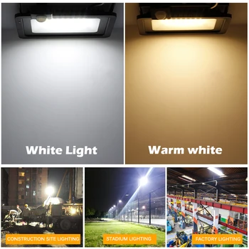 Sensor de Movimiento de PIR LED Proyector de 220V Impermeable del Reflector 10W, 30W, 50W, 100W Luz de Inundación al aire libre de la Iluminación para el Jardín de la Calle de la Pared