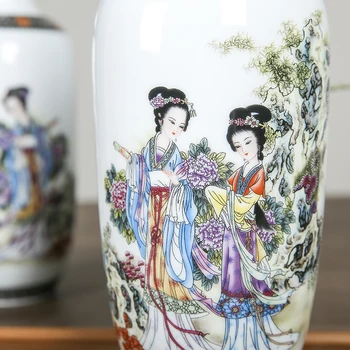 Jingdezhen Jarrón de Cerámica Señoras de la China Antigua Belleza de la Imagen de Tres piezas Conjunto de Jarrones de la Moda Moderna Casa de Artesanías