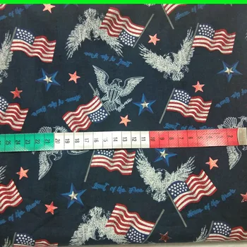 Clásico Azul marino turístico de cinco estrellas de la Bandera Americana Eagle Gratis la Letra Impresa Tela de Algodón 50x105ccm Bandera de la Tela de Patchwork DIY costura Bebé