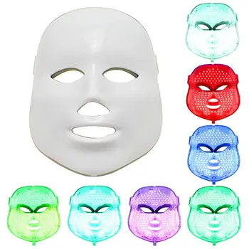 LED de la Máscara Facial de la Belleza del Rejuvenecimiento de la Piel de corea del Fotón de la Terapia de Luz De 7 Colores en el Cuello de la Máscara de Cara de la Máquina de Acné Arrugas Anti-Envejecimiento de Nuevo
