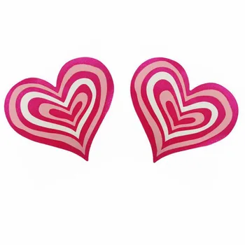 50pairs/lote Desechables Pezón Cubre Brillo de corazón de color rosa Sexy Cinta de pegar En Bra Pad Pastie.Íntimo Accesorios Pezón
