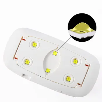 Mini portátil de 6W de Uñas Secador de LED de la Lámpara UV Micro USB Cargos de Gel de Barniz de Uñas de Curado de la Máquina de Manicura Lámparas de Uñas de Arte de las Herramientas de
