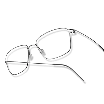 Hecho a mano de Titanio Gafas de Marco Hombres Óptico de Anteojos Recetados para los hombres de corea Ningún tornillo Rectángulo Gafas de Oculos de Grau