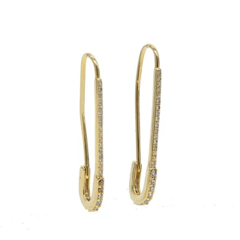 2018 de la Moda de Oro lleno de joyas únicas elegante mujer chica regalo allanar cubic zirconia CZ de cobre de alta calidad de la moda arete