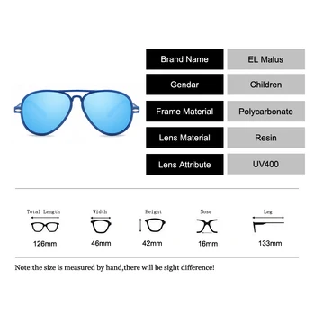 [EL Malus]Lindo Pequeño Piloto de Gafas de sol de montura Niños de Plata Negro de la Lente de Espejo de la Moda Infantil de Niñas y Niños, Gafas de Sol Oculos