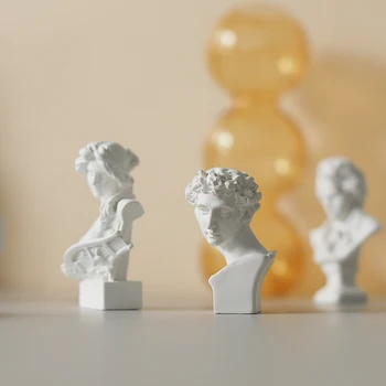 7cm de Resina de arte en miniatura figuritas de decoración para el hogar boceto de la cabeza de la estatua de busto decoración de estatuas de yeso línea de croquis dibujo de ayuda para la enseñanza