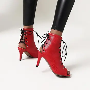 2020 las Nuevas Mujeres de 7cm de zapatos de Tacón Alto Sandalias de Encaje Peep Toe Botas de Tobillo de las Mujeres de Moda de Verano, Botas de Sólidos Zapatos de las Señoras de Negro Más Tamaño