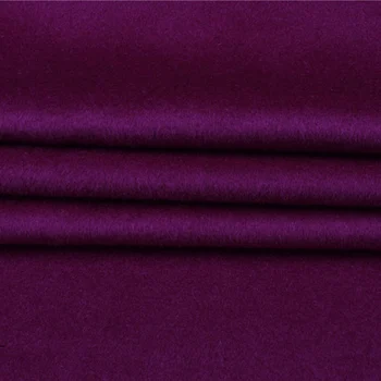 Púrpura de la tela de lana de abrigo de 650g/medidor suave y cálido 92% lana, 8% viscosa,WF228