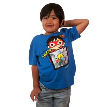 2020 de Niños del Bebé de Verano Ryan Juguetes de Revisión de Deporte Traje de algodón camiseta para niños niñas Guapo estudiante de la escuela de Conjunto de ropa de Máscara