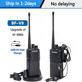 2pcs Baofeng BF-V9 Mini Walkie Talkie USB de Carga Rápida de 5W UHF 400-470MHz Jamón CB radios Portátiles Conjunto de uv-5r Woki Toki BF-888S bf888s
