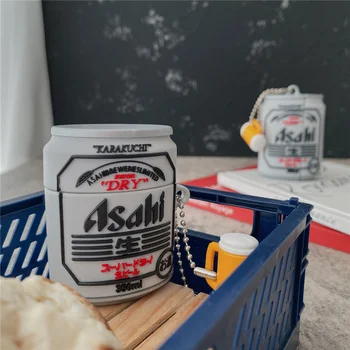 Japón cerveza Asahi Marca Inalámbrico Bluetooth Auricular Caso De AirPods Pro 2 1 Lindo cuadro en 3D de Silicona Suave cubierta del Auricular