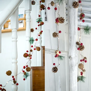 Conos de pinos de Navidad de la Cadena de Luces de la Fiesta de las Luces LED de Vacaciones Guirnalda Decoración del Hogar de Navidad Bolas de Estrellas de Luz Led de la Decoración de interiores
