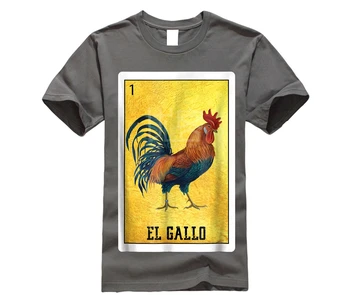Los Hombres De La Camisa De El Gallo De Pollo Camisetas Mexicano Gallo Lotería De La Tarjeta De Camiseta