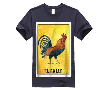 Los Hombres De La Camisa De El Gallo De Pollo Camisetas Mexicano Gallo Lotería De La Tarjeta De Camiseta