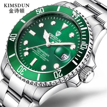 Caliente de Nuevo de los hombres de moda de lujo clásico KIMSDUN de cuarzo reloj impermeable de visualización de la fecha de acero inoxidable de alta calidad de negocio Relogio