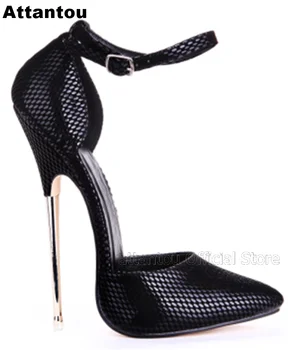 Sexy 16 13 CM/super tacón alto club de vestir zapatos de mujer punta del dedo del pie zapatos de tacón de aguja OL a cabo encaja a la fiesta del club de zapatos