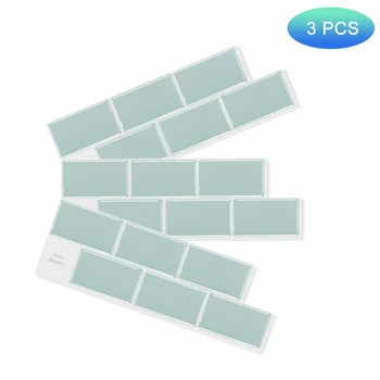 EasyTiles Verde de la Cocina Pegatinas de Metro Oblonga de Vinilo 3D fondo de pantalla Impermeable de la Cáscara Y el Palo de Azulejos de la Pared - 3 Hojas de