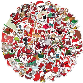50PCS de Navidad Decorativo Pegatina Feliz Santa Claus en Forma de Pegatinas Diy Álbum de recortes de Diario Álbum de la Decoración de Navidad de regalo