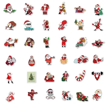 50PCS de Navidad Decorativo Pegatina Feliz Santa Claus en Forma de Pegatinas Diy Álbum de recortes de Diario Álbum de la Decoración de Navidad de regalo