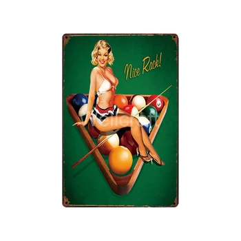 [ WellCraft ] Casino Garaje Poker Pin up belleza Sexy Estaño Carteles de arte del Vintage de Hierro de la Pintura de la Personalidad Decoración Personalizada LT-1739