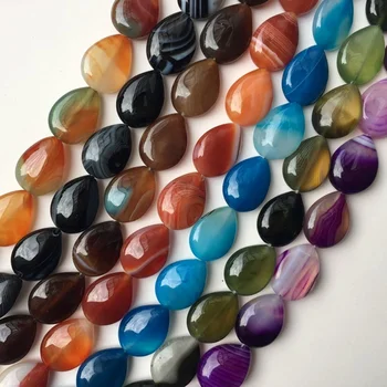 15X20mm Natural Multi-color de Rayas Agat Forma de Gota de Piedra de la Perla del Collar de Accesorios de BRICOLAJE Creativo de la Joyería el Envío Libre de 15