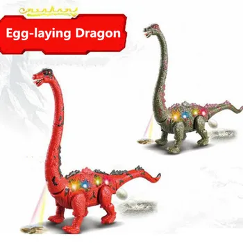 Los niños Juguetes Eléctricos Caminar Dinosaurio de Juguete de Cuello Largo ponen Huevos de Proyección de Luces Rugido de Sonido Kid Regalos de Cumpleaños juguetes electrónicos