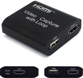Andycine HDMI a USB de la Tarjeta de Captura 1080p USB2.0 Registro a través de DSLR Videocámara Action Cam con micrófono y salida de audio