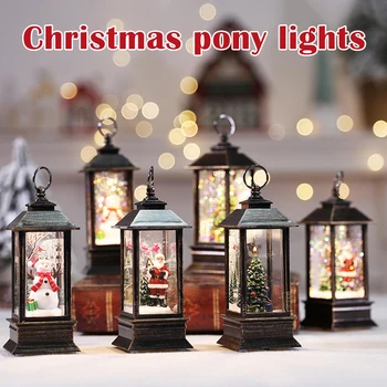 El Mejor Regalo de Navidad LED de Cristal de las Luces Gire Brillo de Navidad Pequeña Linterna a Batería de la Lámpara de HYD88