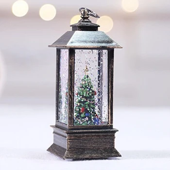 El Mejor Regalo de Navidad LED de Cristal de las Luces Gire Brillo de Navidad Pequeña Linterna a Batería de la Lámpara de HYD88