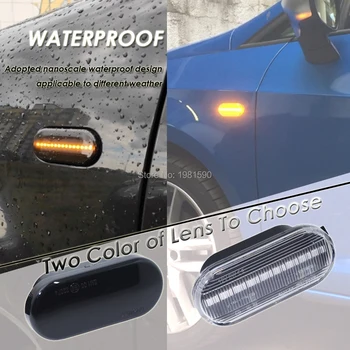 2x led lateral marcador de señal de giro en el agua que fluye de las luces para VW GOLF 3 4 Beetle Bora Carrito de la Lupo Passat Sharan Polo Vento T5 Fox