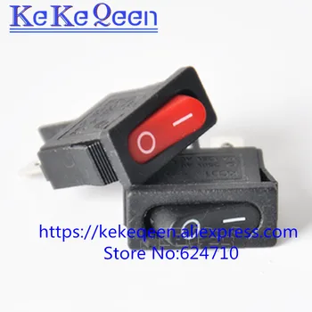 100PCS/LOT KCD1-110 10x22mm Negro Rojo Ultrafino Interruptor de eje de Balancín Instrumento Pequeño Interruptor de Alimentación 6A 250V 10A 125VAC envío Gratis