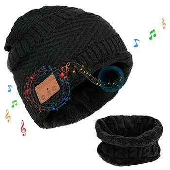 Auriculares Bluetooth inalámbricos Regalo de Navidad de la Música Sombrero Auricular Inteligente Beanie Cap Sombrero de Invierno con Altavoz con Bucle Bufanda