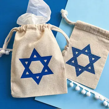 Personalizar la Estrella de David menorá de Januca tradición Judía de la boda cumpleaños de vacaciones a favor del partido de regalo de Bienvenida Bolsas de kits de paquetes