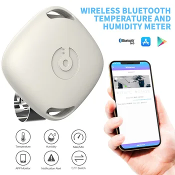 Bluetooth 5.0 Smart Wireless Termómetro Higrómetro Para Android / IOS Piscina al aire libre de Humedad, Temperatura Medidor de Alarma