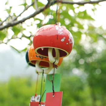 Cerezo japonés Blosso de Cerámica Windbell Creativo de las Niñas Colgantes Regalos de Cumpleaños en Japonés Puertas y Ventanas