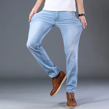 SULEE Marca 2019 Nuevos Hombres de la Moda Casual Delgado Y Ligero Skinny Jeans Pantalones Pantalones Ajustados de Colores Sólidos