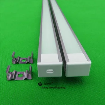 10pcs de 40inch 2m W16*H12MM led de perfil de aluminio de 2m de la barra del led con luz 5050 tira,lechoso/cubierta transparente de 12 de pcb