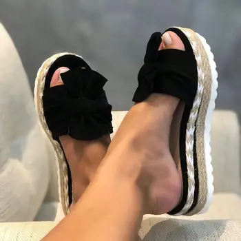 2020 Nuevas zapatillas de Verano de las mujeres Zapatos de Mujer de Verano antideslizante zapatillas Slip On Chanclas de Verano Arco Zapatillas Planas de más el tamaño de los Zapatos