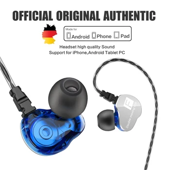 QKZ CK9 Doble de la Unidad En la Oreja los Auriculares Bass Subwoofer de 3.5 mm Con Micrófono de los Auriculares HIFI DJ Ejecución de Deporte auriculares Auriculares Auriculares de botón