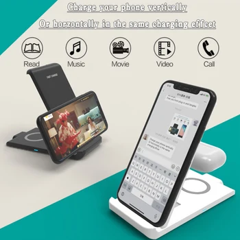 2in1 20W Qi Cargador Inalámbrico Soporte de la Almohadilla Para el iPhone 11 Pro X XS Max XR 8 de Samsung 10W Rápido Estación de Carga Dock Para AirPods Pro 2