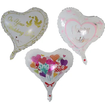 10pcs Nueva de 18 pulgadas en Forma de Corazón de papel de Aluminio Globos de la Fiesta de la Boda Te Amo papel de Aluminio Balón de oro el Día de san Valentín Decoración Ballon