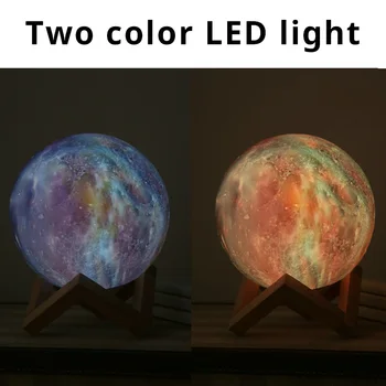 USB Recargable 3DPrint Luna de la Lámpara con el Galaxy Cielo Estrellado 2Color Dormitorio, mesa de Noche, la Luz de la Decoración Creativa de Luminaria color de los bulbos