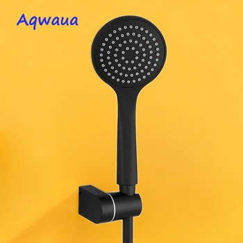 Aqwaua Negro Cabeza de Ducha de Mano en ABS de Plástico del cuarto de Baño Pulverizador de Ahorro de Agua, Ducha de Mano, de una Sola Función Para Accesorios de Baño