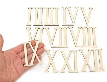 12pcs. De madera con Números Romanos (4cm) de la Forma de Madera Numéricos Números de Adornos Artesanales de Decoración Regalo Decoupage