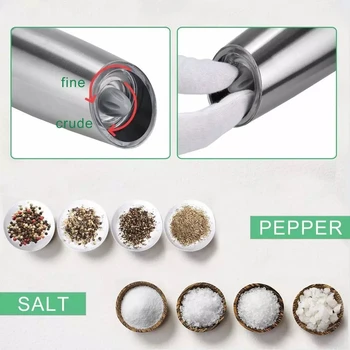Automática de sal y pimienta de molinillo de especias de la Gravedad eléctrico de pimienta de molinillo ajustable, amoladora de la especia con la luz del LED, utensilios de cocina