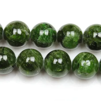 7-14mm Verde Natural Diopside Cuentas de Piedra Redonda de BRICOLAJE Suelta Perlas Para la Joyería de perlas de Accesorios 15