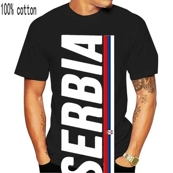 El Nuevo Diseño De Camiseta Clásica Traje Cómico Amor - Serbia Im Serbio Me Encanta Srbija Bandera Camisetas O-Cuello Homme