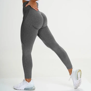 Pantalones De Yoga Sweatpans Para Las Mujeres Sin Costuras Tejido De Drenaje De Humedad De Yoga Pantalones Deportivos Pantalones De Fitness Sexy De La Cadera De La Mujer En Leggins