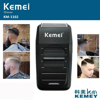 Kemei KM-1102 inalámbrica Recargable Afeitadora para los Hombres de Doble Cuchilla de Vaivén de la Barba de Afeitar el Cuidado de la Cara Multifunción Fuerte Trimmer