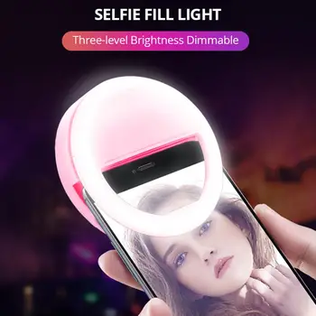 USB LED de carga Selfie Anillo de Luz para el Iphone Iluminación Suplementaria Selfie Mejora de la Luz de Relleno Para el Teléfono